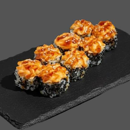 Запеченный ролл с креветкой и крабом